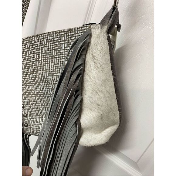 Holy Cow Culture 847 Original Leather Cowhide Fringed Crossbody Bag Gift - Picture 11 of 16